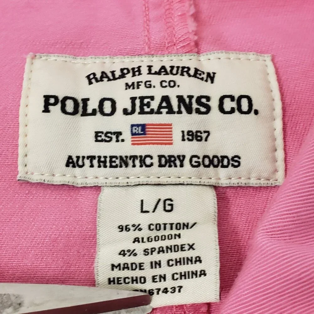 Ralph Lauren Polo Jeans Womens Pink Denim Button Jacket Size Large - Picture 4 of 11